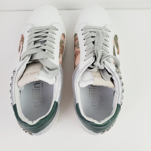 Meline, Camo Rivets All Leather Lace-up Sneaker, Sz 6M - Picture 4 of 8